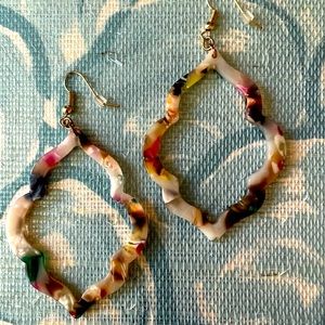 Multi color resin earrings